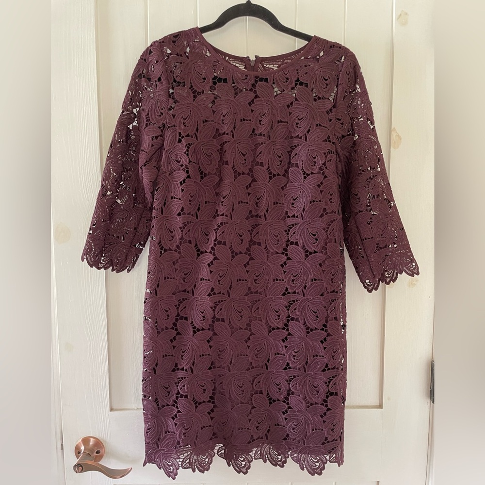 Ann Taylor Loft Lace Floral Maroon Burgundy Size 4  New With Tag $118